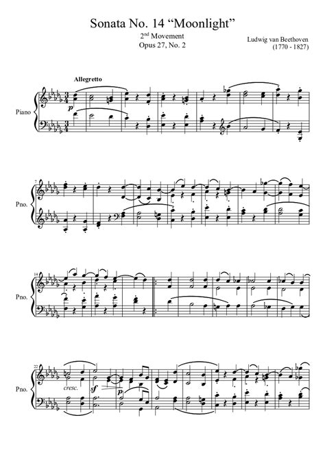 beethoven moonlight sonata 2nd movement